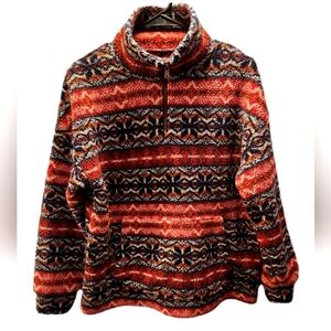 American Eagle Size XS, Sherpa, 1/4 Zip, Multicolor, Pullover, Sweater, Winter